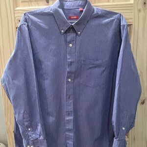 Izod Blue Casual Button Down Shirt with Relaxed Fit